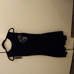 Desigual Elegant Black Sleeveless Dress with Floral Detail